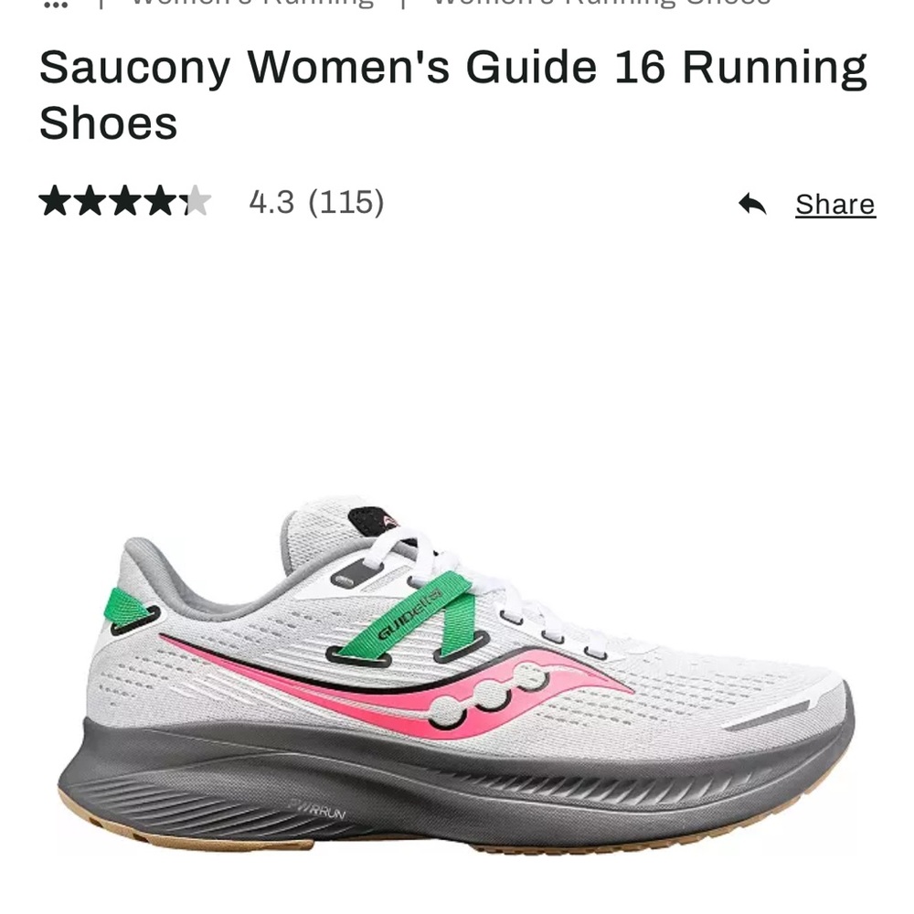 Saucony Guide 16 Women’s Size 8 Running Shoe